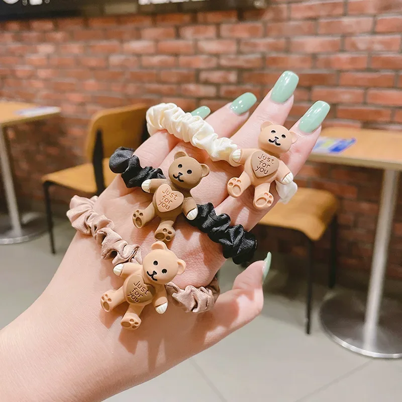 Versione Coreana Cartoon Bear Elastico Cabelo Adornos Para El Cabello De Mujer Haarschmuck Accessori Capelli Fasce Per Capelli Per Le Donne