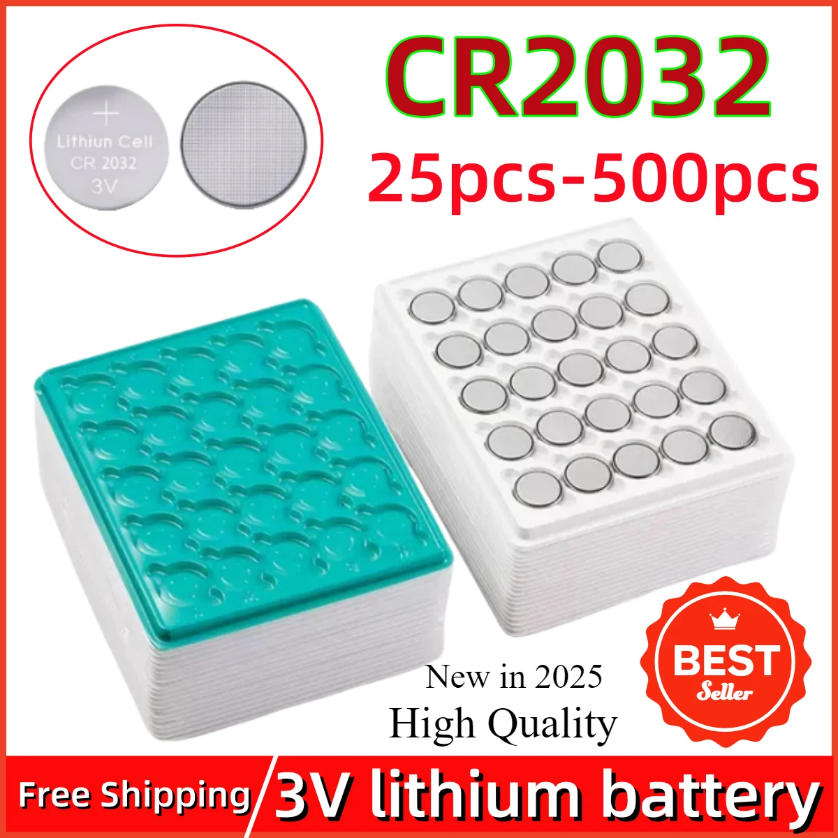Batteria a bottone al litio CR2032 GP LITHIUM 3V/220 mAh