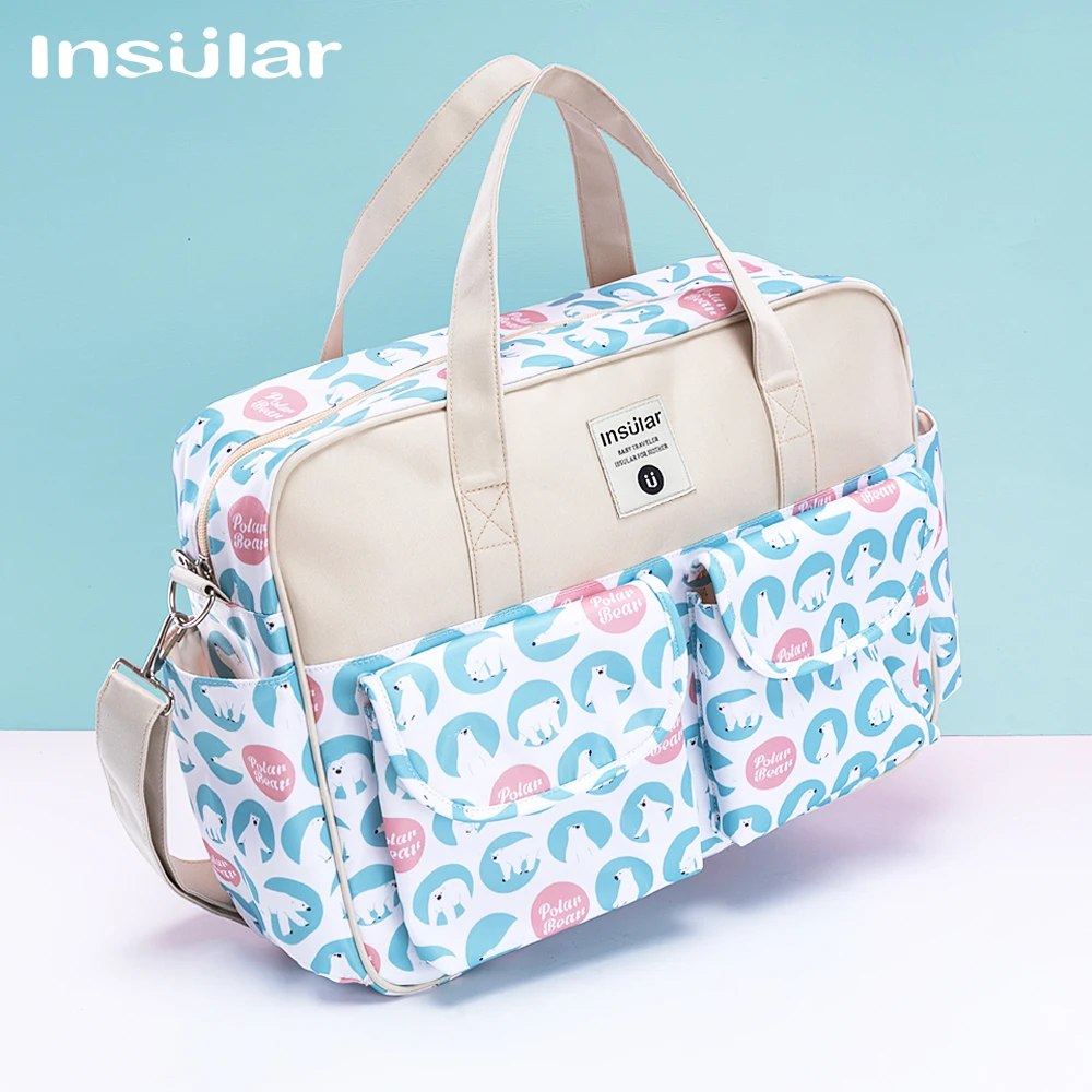 Insular Diaper Bag Waterproof Tote Baby Care Bags Large Capacity Mommy Crossbody Bag Baby Organizer Nappy Backapck 2