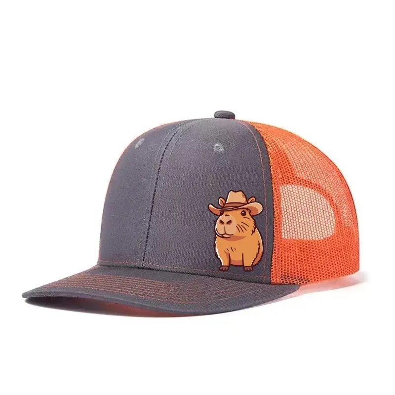 Capybara Printed Adjustable Snapback Hat – Breathable Trucker Mesh Outdoor Cap