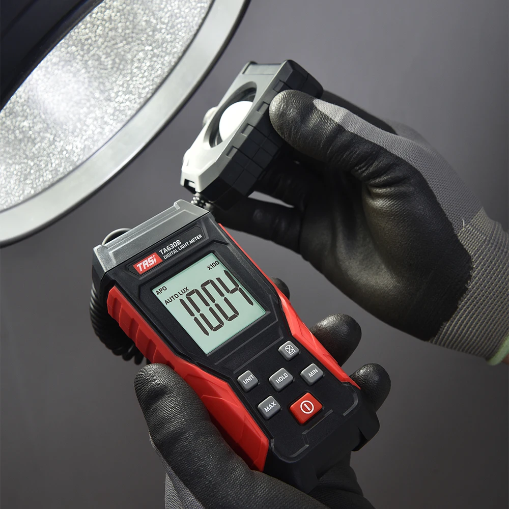 TASI Digital Light Meter Illuminance Lux Meter Record LCD Display 0~200000 Measurement Range Flexible Sensor Light Tester digital light meter