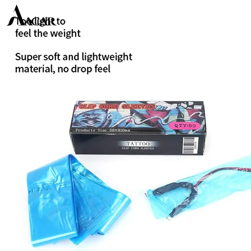 

50Pcs Plastic Disposable Black/Pink Tattoo Clip Cord Sleeves Covers Bags Supply For Tattoo Machine Tattoo Accessory Medicals