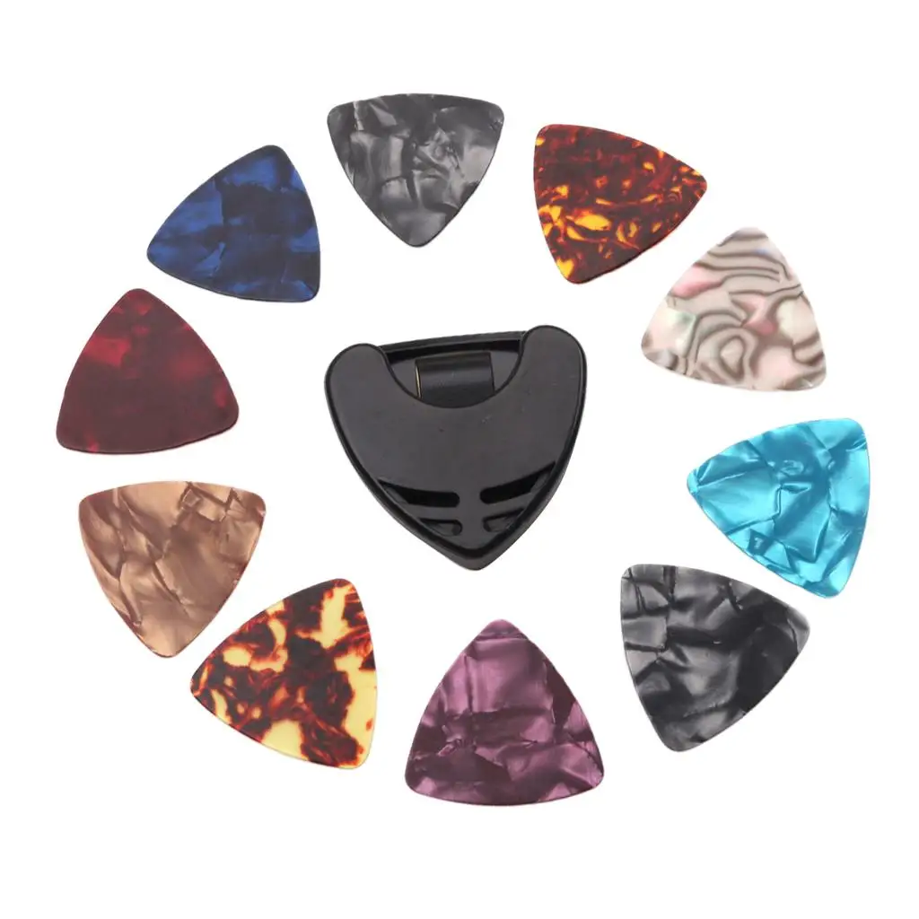 10pcs Colorful Plastic Guitar Pick Heart Shape with Plectrum with
