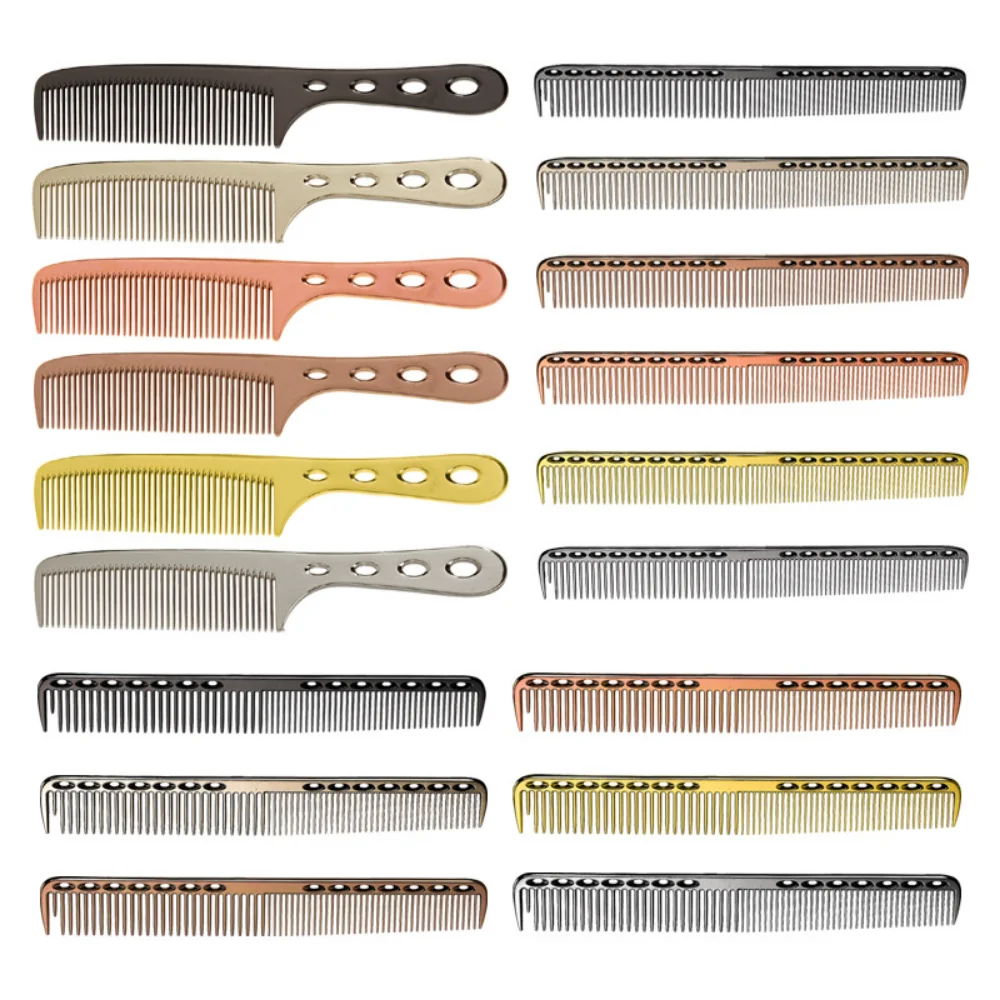 1 Pc 6 Colors Small Size Stainless Steel Gold Hair Comb Professional Hair Salon Hairdressing Combs Hair Cutting Dying Tools