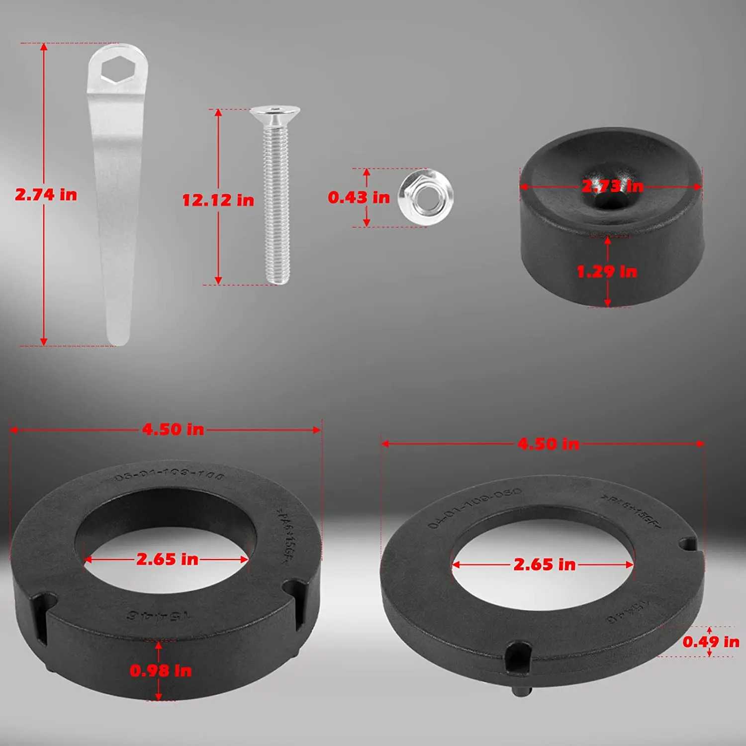 Kit De Nivellement Entretoises Avant Pour Jeep Gladiator JT 2020-2022 - Réf. 1155300