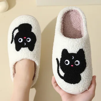 Casual Women's Slippers Home Winter Fluffy Luxury Designer Woman Shoes Flat Cute Cartoon Indoor Fuzzy Fur Slides Soft Elegant 1