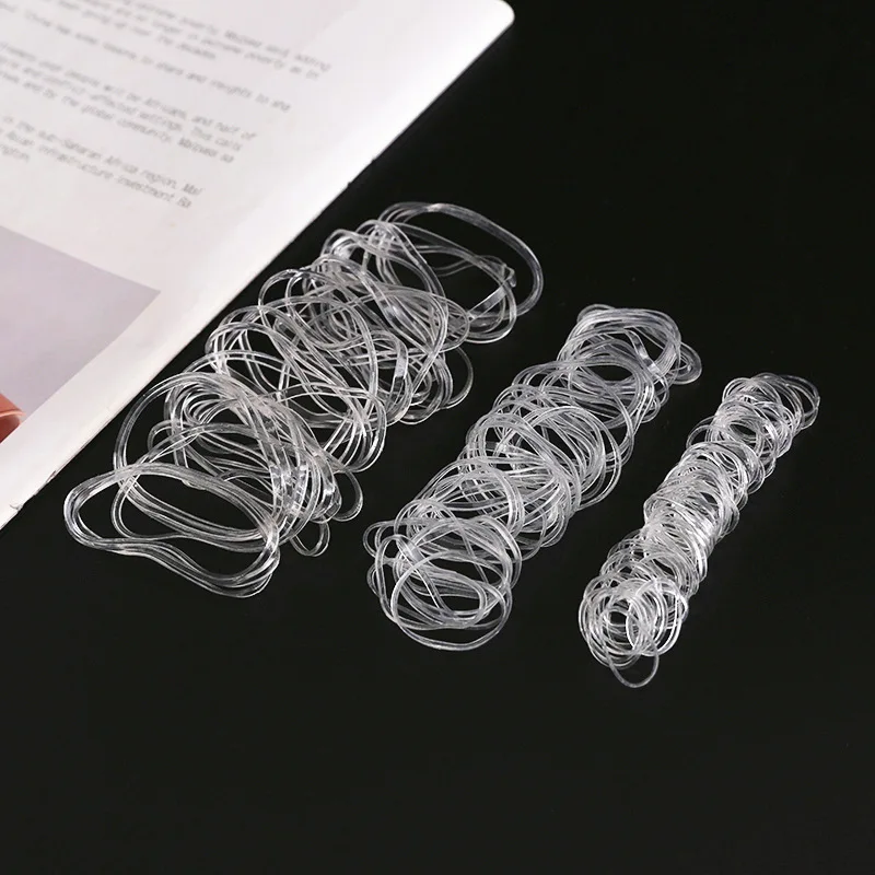 50g Dia1-8cm Transparent Hair Elastic Rope Rubber Band For Women