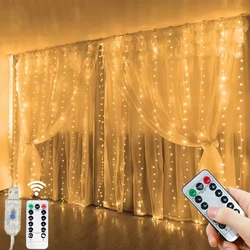 LED Curtain Fairy String Lights for Festive and Home Decor (Warm White)