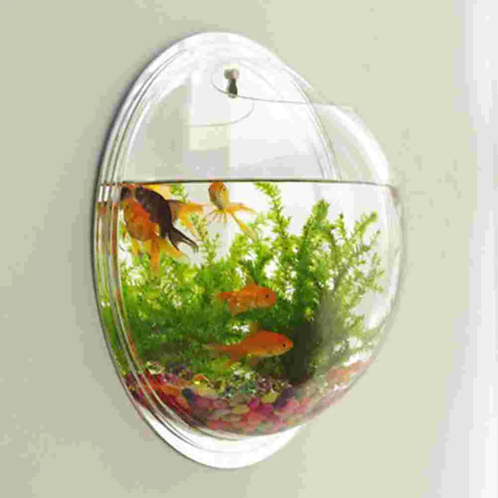 

3D Acrylic Fish Bowl Plant Pot Wall Mounted Hanging Aquarium Transparent Fish Tank Flower Plant Vase Home Decoration