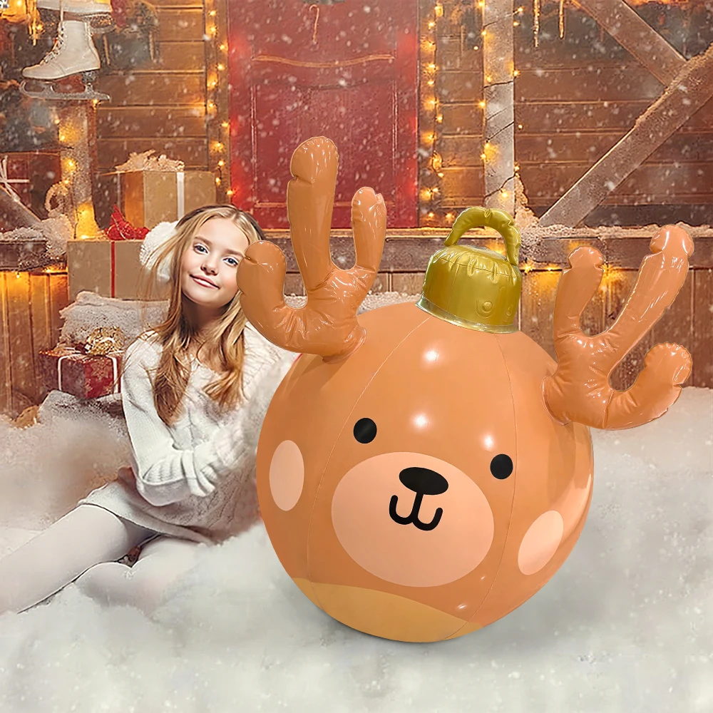 1pc Aufblasbare Geweih Weihnachten Ball PVC Riesen Ball Weihnachten Weihnachten Baum Dekoration Weihnachten Geschenk