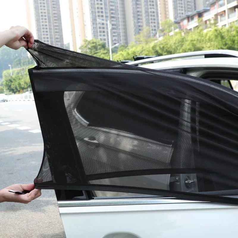 Universal Car Side Window Sunshade Mesh Fabric Black