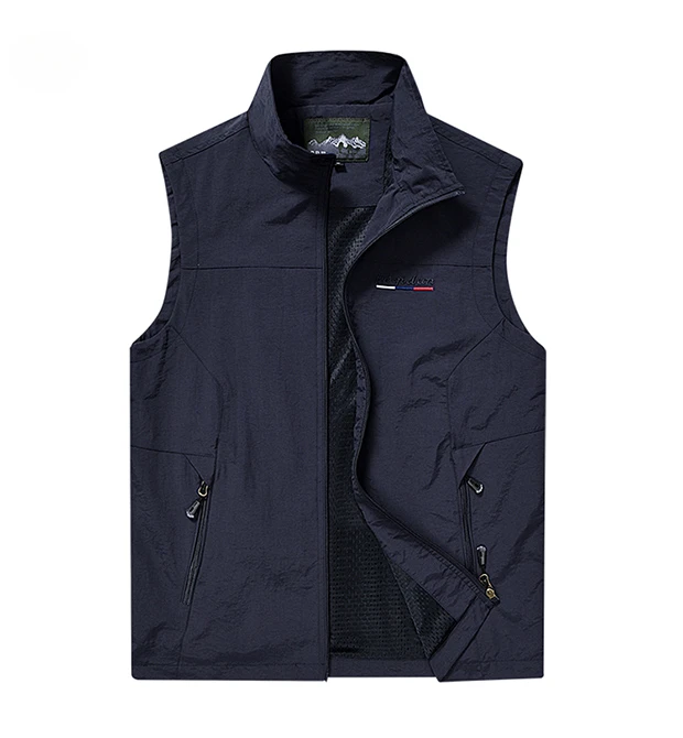2024 Men's Tactical Vest Casual Outdoor Multi Pocket Waterproof Work Jacket Summer Solid Color Large Men's Tank Top 5XL 6XL