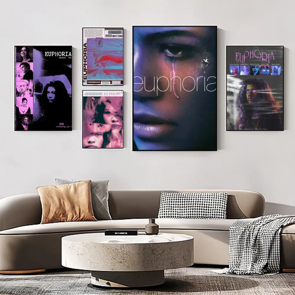 

Euphoria TV Show Poster Self-adhesive Art Poster Retro Kraft Paper Sticker DIY Room Bar Cafe Vintage Decorative Painting