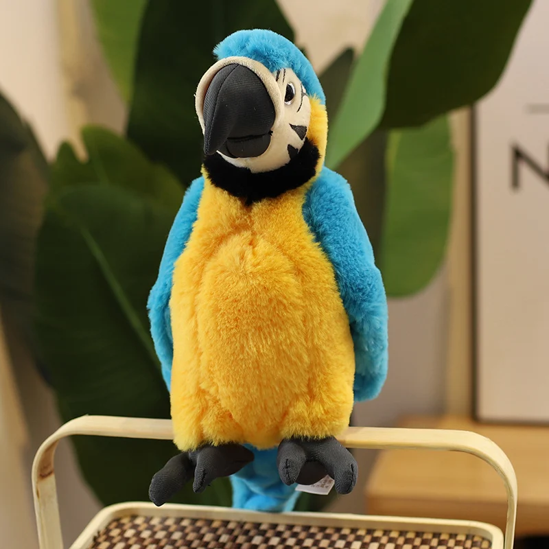 ZU 25cm Lovely Birds Soft Parrot Plush Toy Stuffed Animals Cockatoo Scarlet Macaw Cute Gift For Girl Boy 5