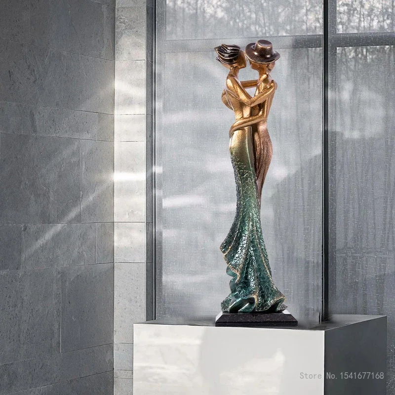 Artistic Sculpture TV Cabinet Decoration Decorative Light Ornaments Vertical High TV Cabinet Wine Cabinet Decor Height 59cm, 1Pc