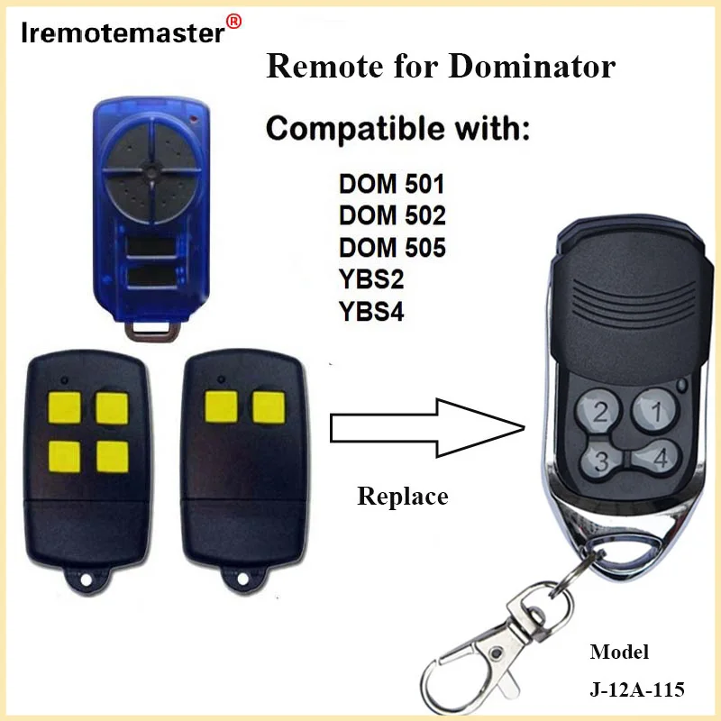 

For Dominator 433.92MHZ YBS2 YBS4 Garage Door Remote Control Rolling Code Gate Opener DOM501/502/505 Replacement