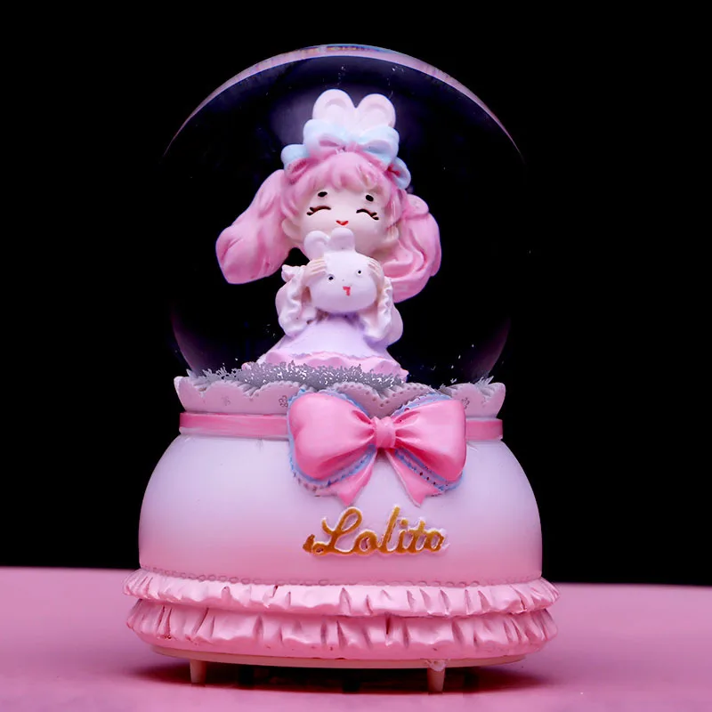 Little Prince Music Box Valentine's Day Wedding Decorations Cute Girls Crystal Ball Eight Music Box Children's Gifts with Lights