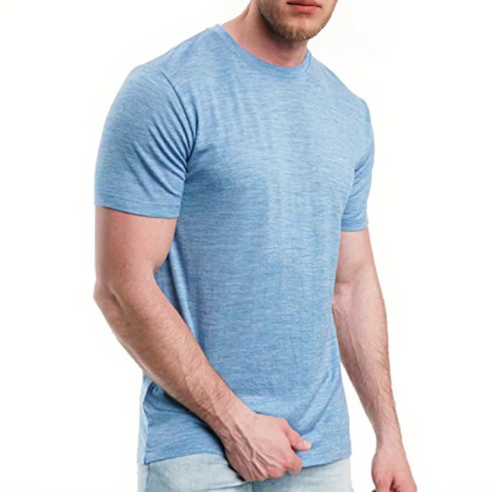 100% Merino Wool T shirt Men Base Layer Merino Shirt Wicking Breathable Quick Dry Anti-Odor No-itch Big USA Size 5
