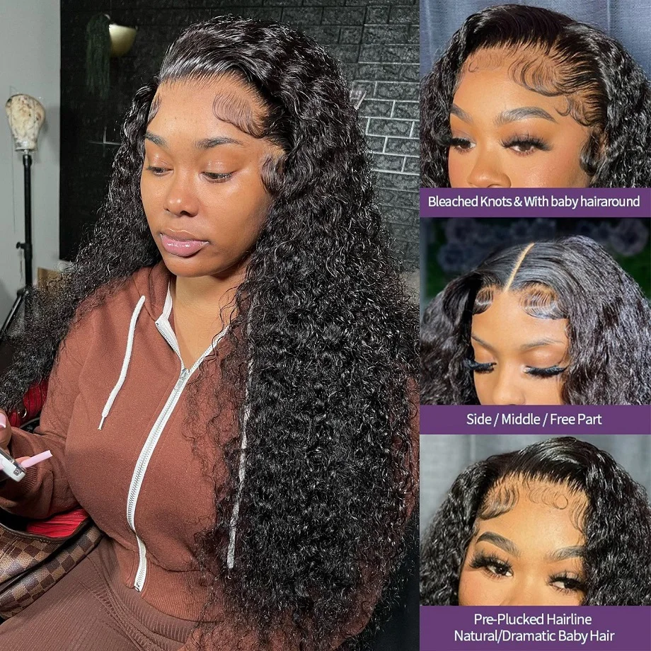 

Water Wave Front Wig 13x4 13x6 Hd Lace Frontal 4x4 5x5 Transparent Lace Closure Wig Pre Bleached Knots Curly Human Hair Wigs