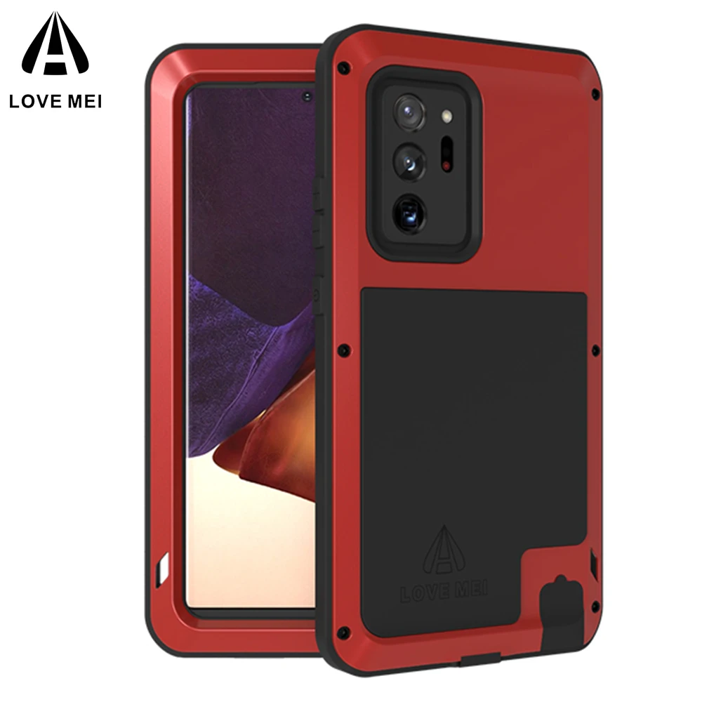

Оригинальный чехол LOVE MEI для Samsung Galaxy Note20, ультраметаллический бронированный чехол для Note10 + Pro, противоударный силиконовый чехол военного класса