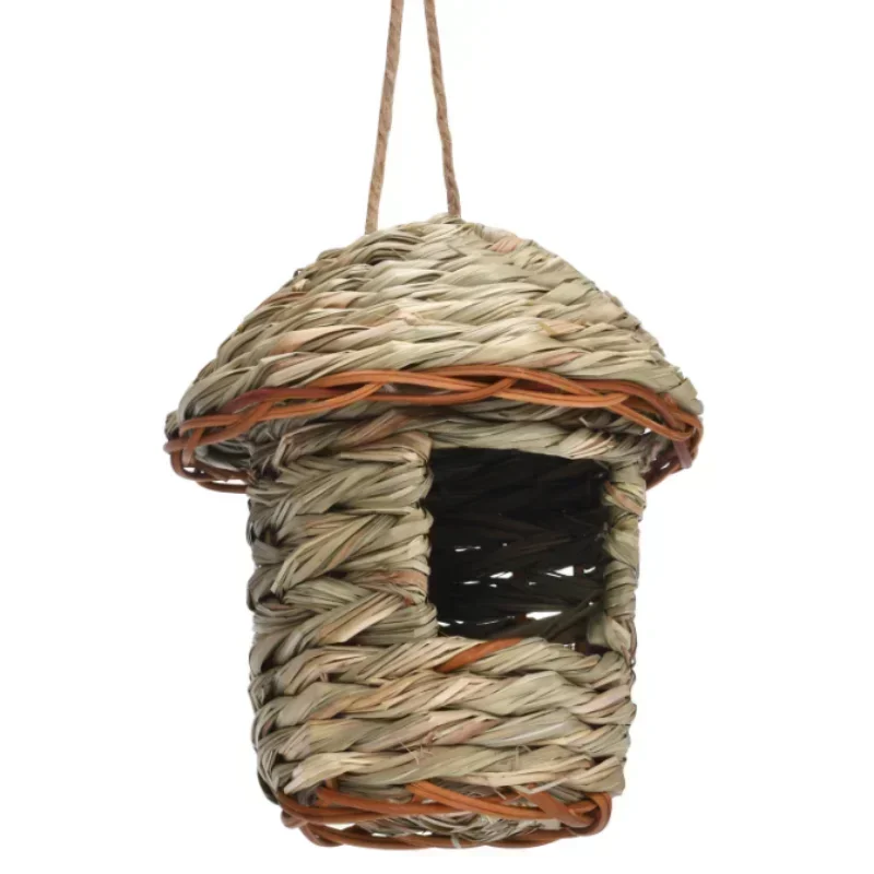 Handwoven Straw Bird Nest Parrot Hatching Outdoor Garden Hanging Hatching Breeding House Nest Bird Accessory Pet Products
