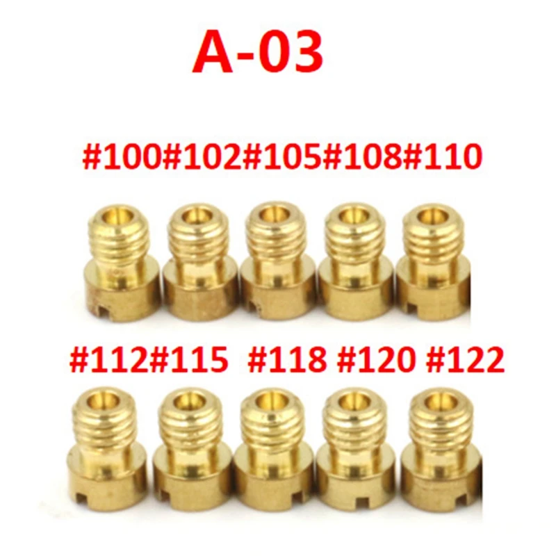 A82X-10PCS Suitable For The Main Spray Scooter Bucket PE24/26/27/30 Halma CG-125 Nibi Carburetor Measuring Hole Nozzle