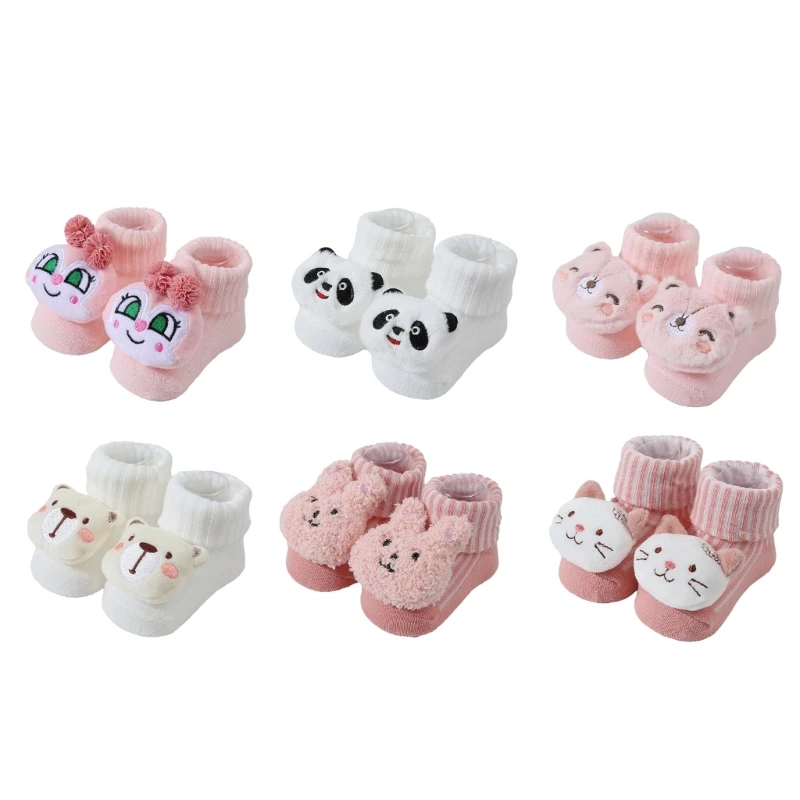 

F62D Toddler Walking Socks Breathable Baby Walking Socks Stripes Baby Walking Socks