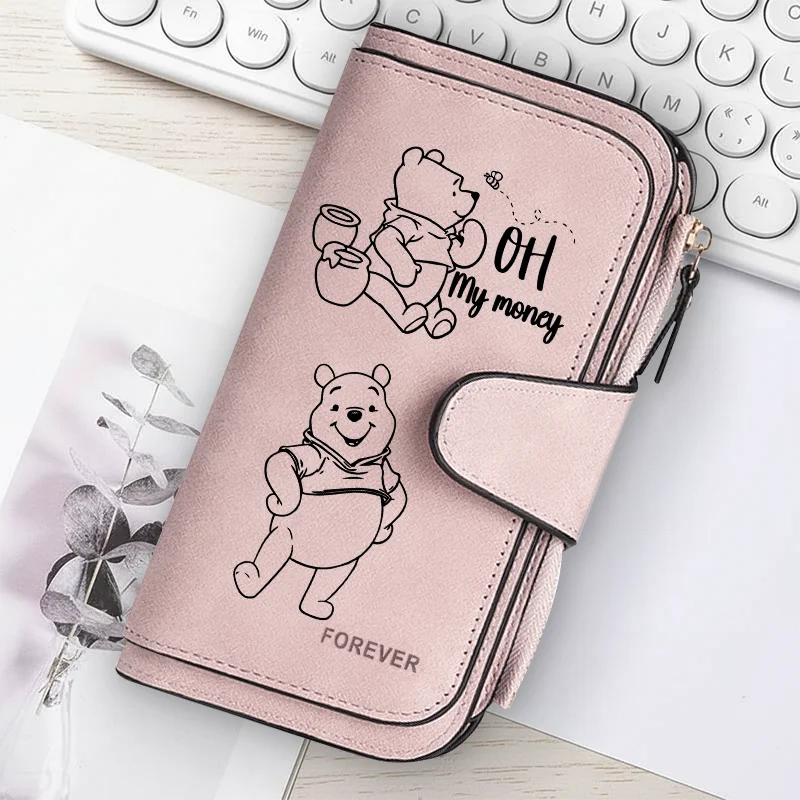 Winnie the Pooh PU Leather Wallet with Zipper Closure & Card Holder Secd447e26c8843ecac1c28ec9065945f8