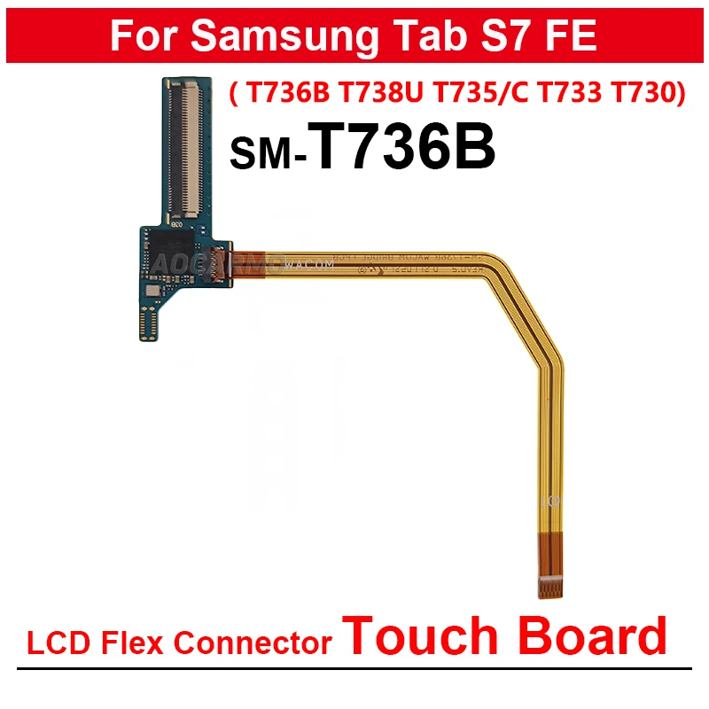 Для Samsung Galaxy Tab S7 FE 5G 4G SM-T736 T733 T730 T735 T736B, ЖК-экран, подключение кабеля, сенсорная сменная плата