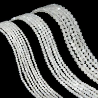Natural White Moonlight Stone Faceted Round Beads 2mm,3mm,4mm，Fine Jewelry Making, DIY Bracelet And Necklace 2