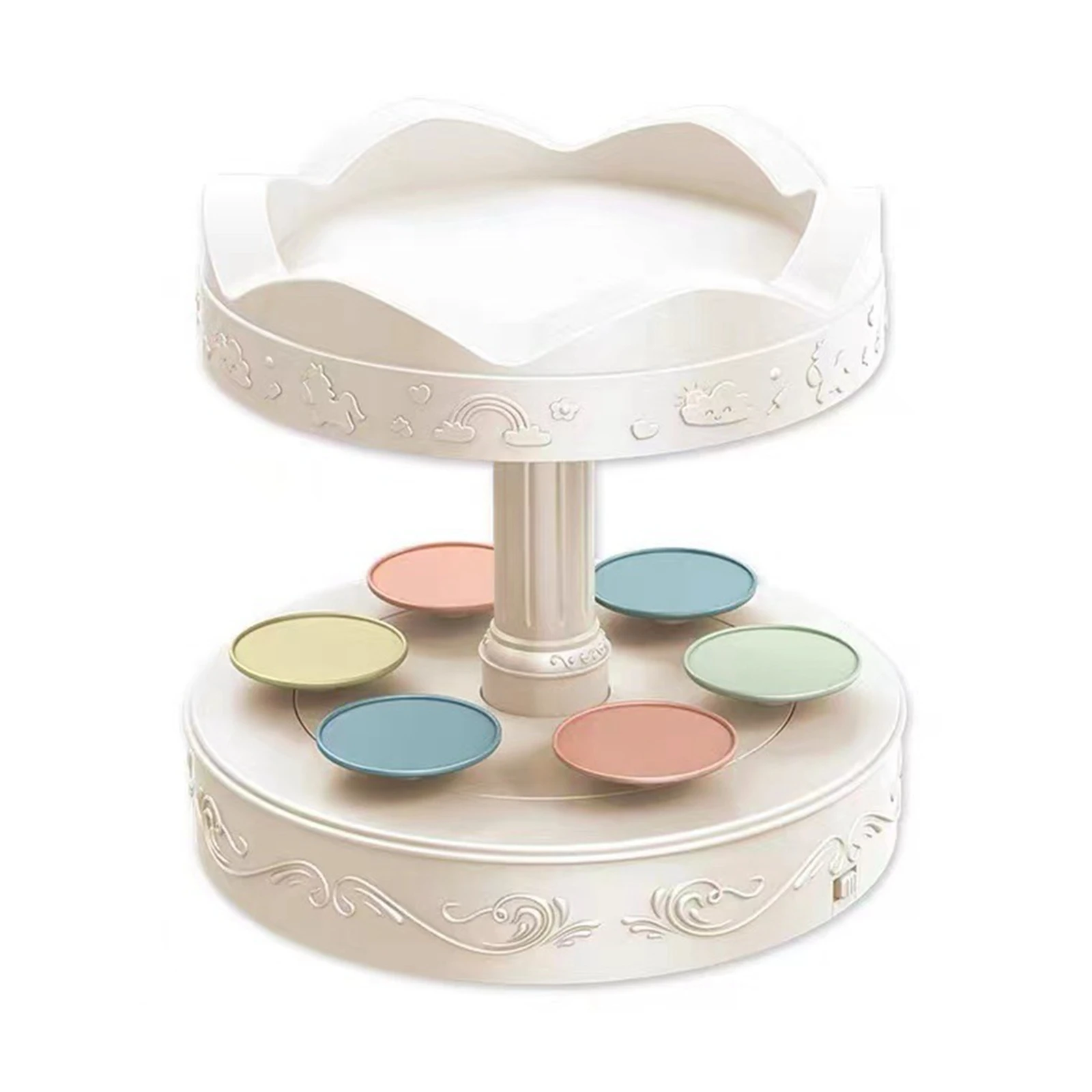 Rotating Carousel Cupcake Holder Stand Rotary Sushi Machine for Event Festival Banquet Rotating Display Turntable Cake Stand