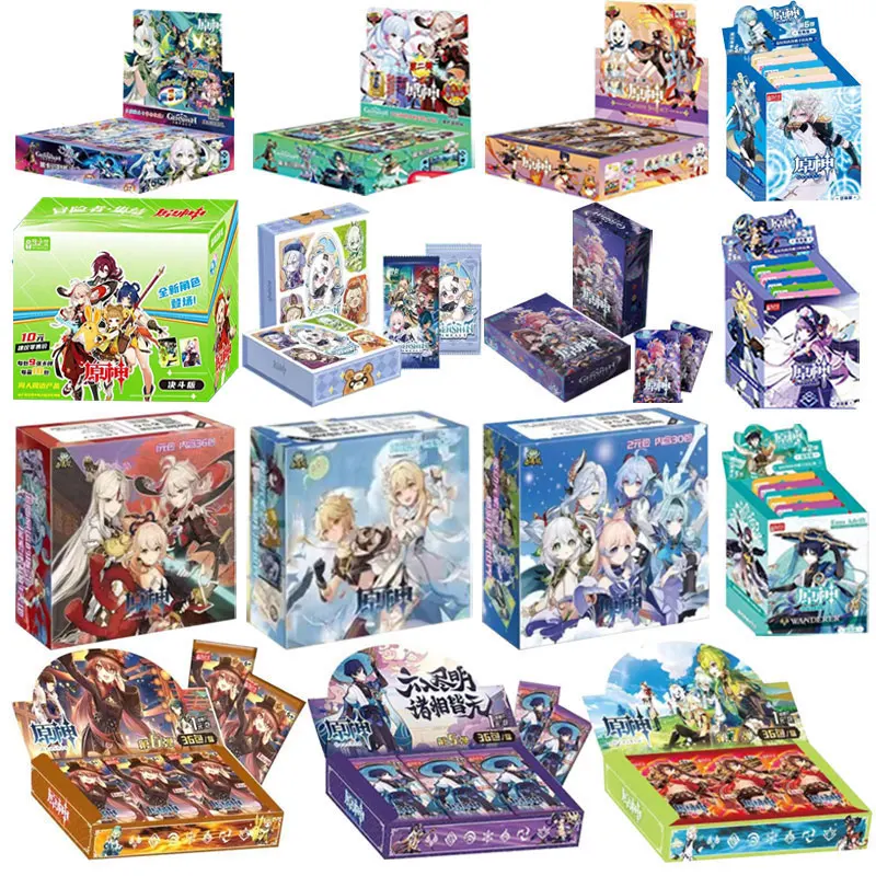 

Newest Genuine Genshin Impact Cards Full Set Hutao Genshin Impact Aether Jean Lisa Lumine XP Collection Card Children Toys
