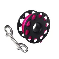 Scuba Diving Safety Finger Reel with Double End Hook - Premium Dive Spool & SMB Accessory (Pink Line)