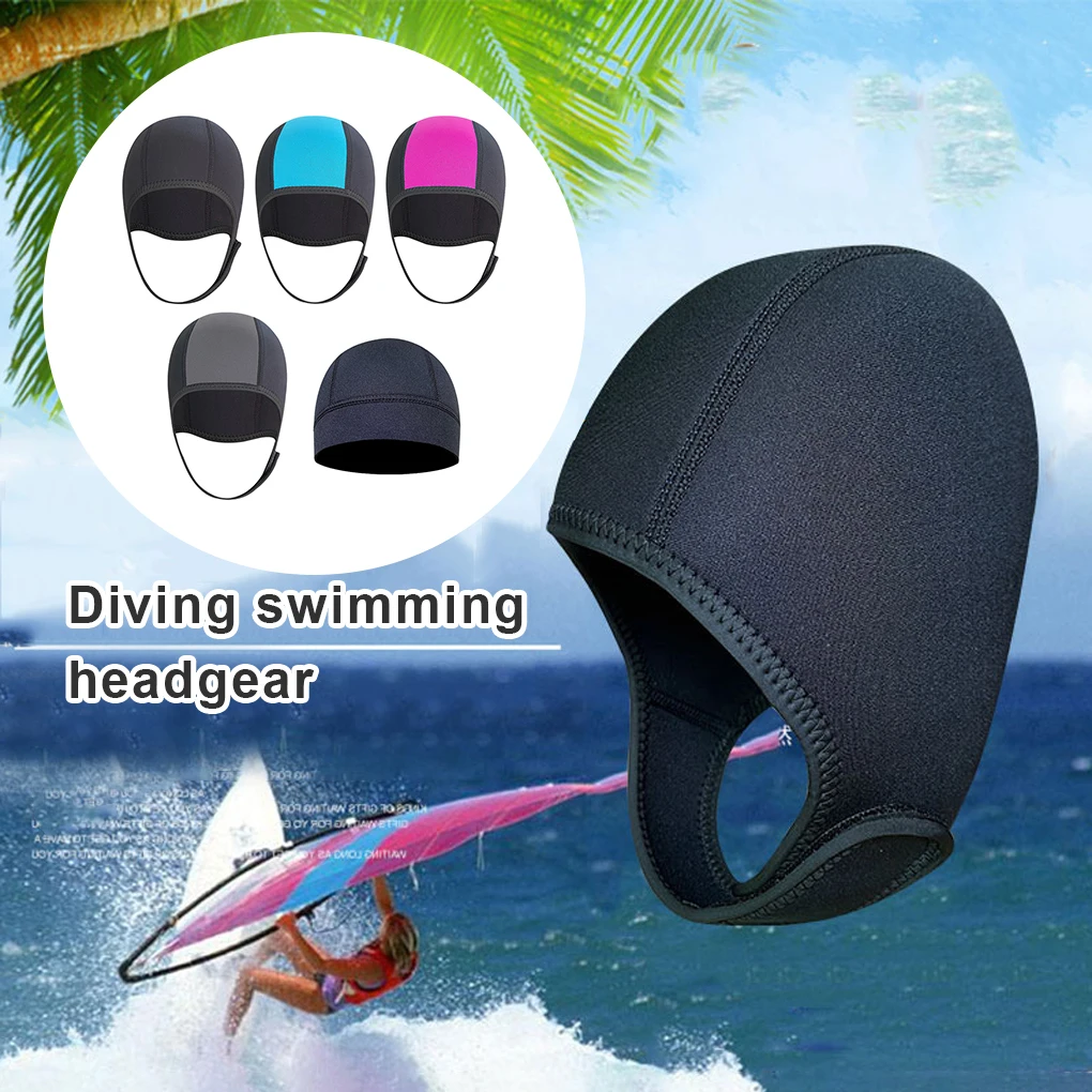 Neoprene 2 5mm Swim Thermal Hood Cap Waterproof Hat Swimwear Canoeing 3