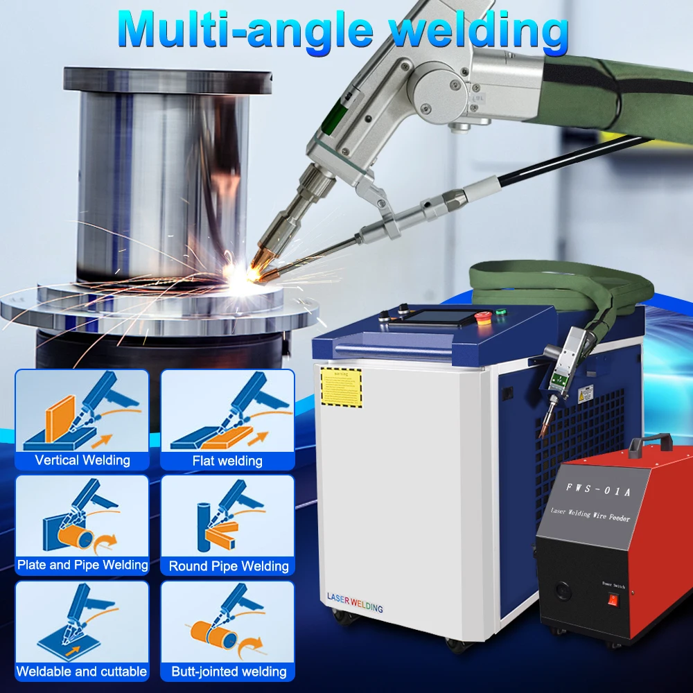 RAYCUS 4IN1 3000W Handgeführter Wassergekühlter Faserlaser-Schweißgerät mit Einzeldrahtvorschub und 10M Glasfaserkabel für Metallschweißen und -schneiden – Detail 4