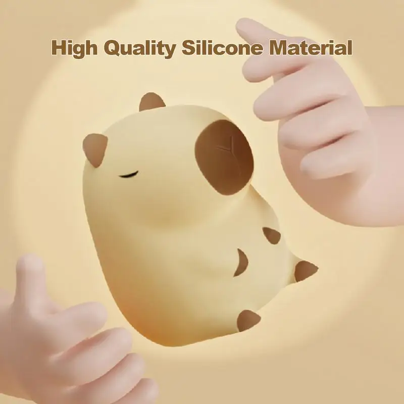 Capybara Light Nursery Night Lights USB Rechargeable Capybara Shape Touch Control Silicone Lamp for Bedroom Living Room