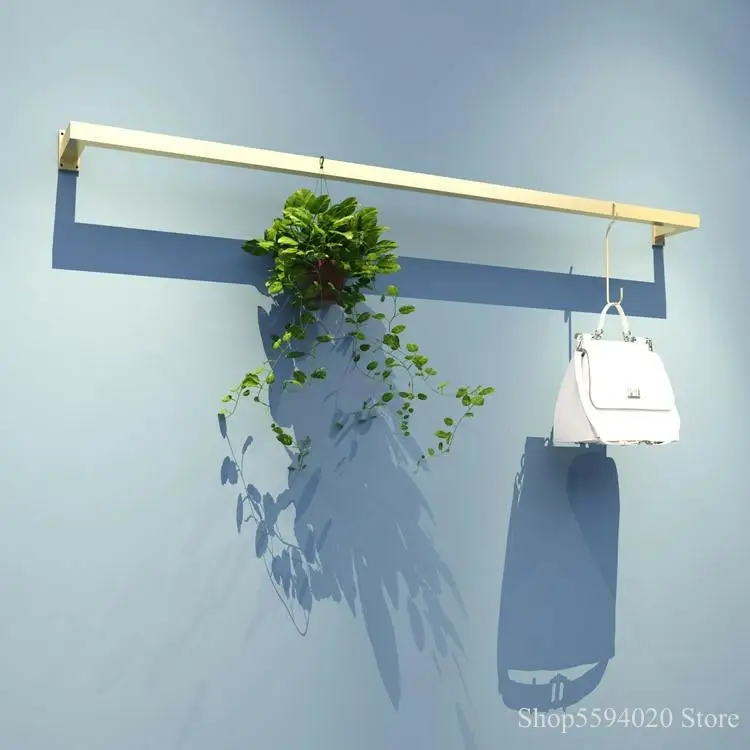Modern Simple Ladder Shelf Golden Iron Clothing Store Hanging Wall Hanging Clothes Rack Hanger Rack Clothing Furniture Garment