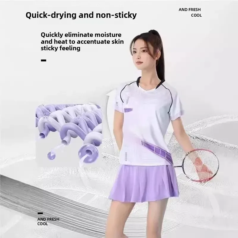 Quick Dry Breathable Badminton Uniform Set for Men And Women Sports Table Tennis Volleyball Shirt Group Purchase Customization