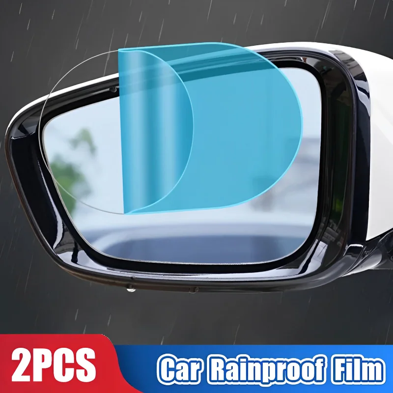 

2Pcs/set Rainproof Car Accessories Car Mirror Window Clear Film Membrane Anti Fog Anti-glare Waterproof Sticker Driving Safety