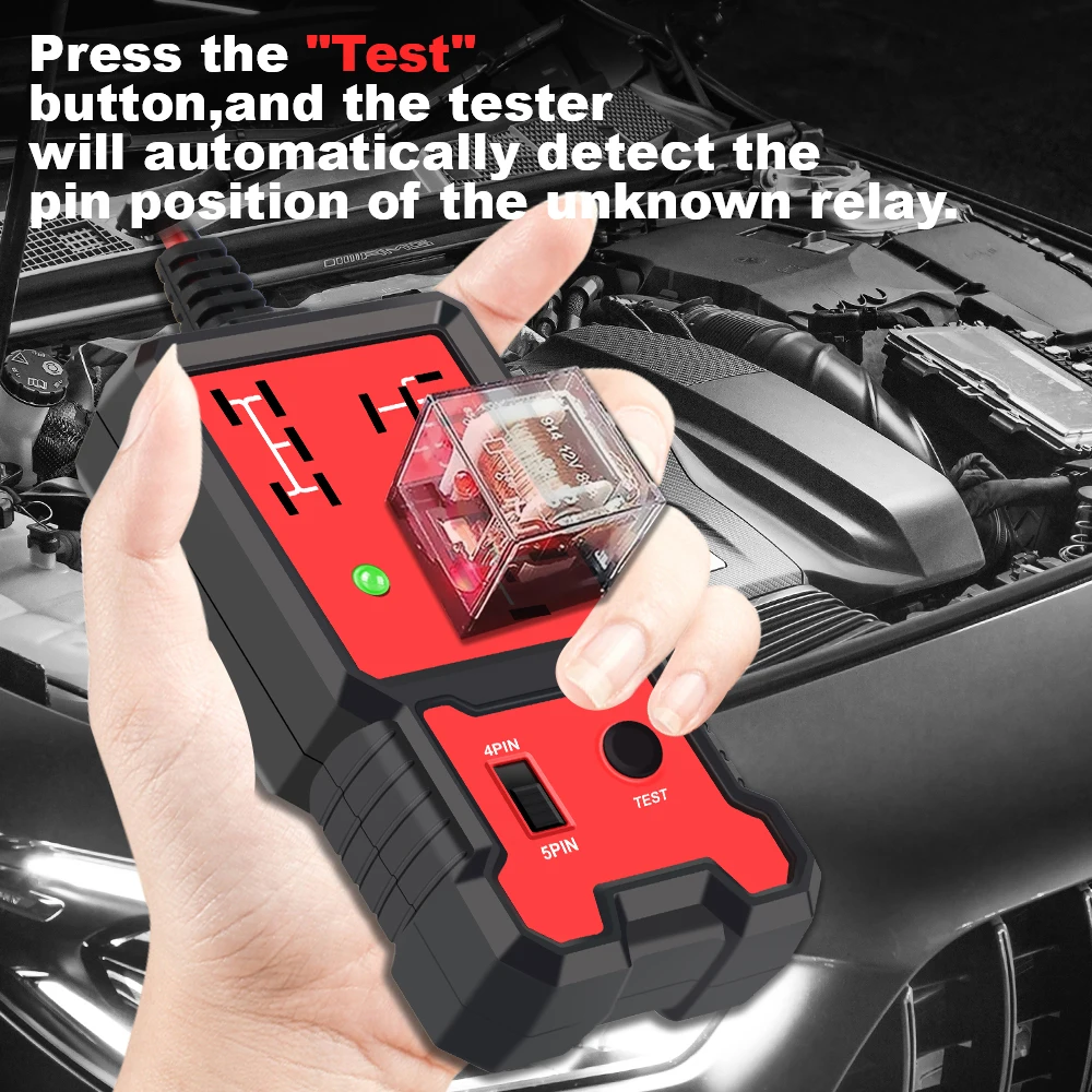 Tester Relè Automobilistico 12V Tester Relè Auto Tester Elettronico Di Tensione 4 Pin 5 Pin Universale Per Auto Controllo Batteria Automatico - Foto 7