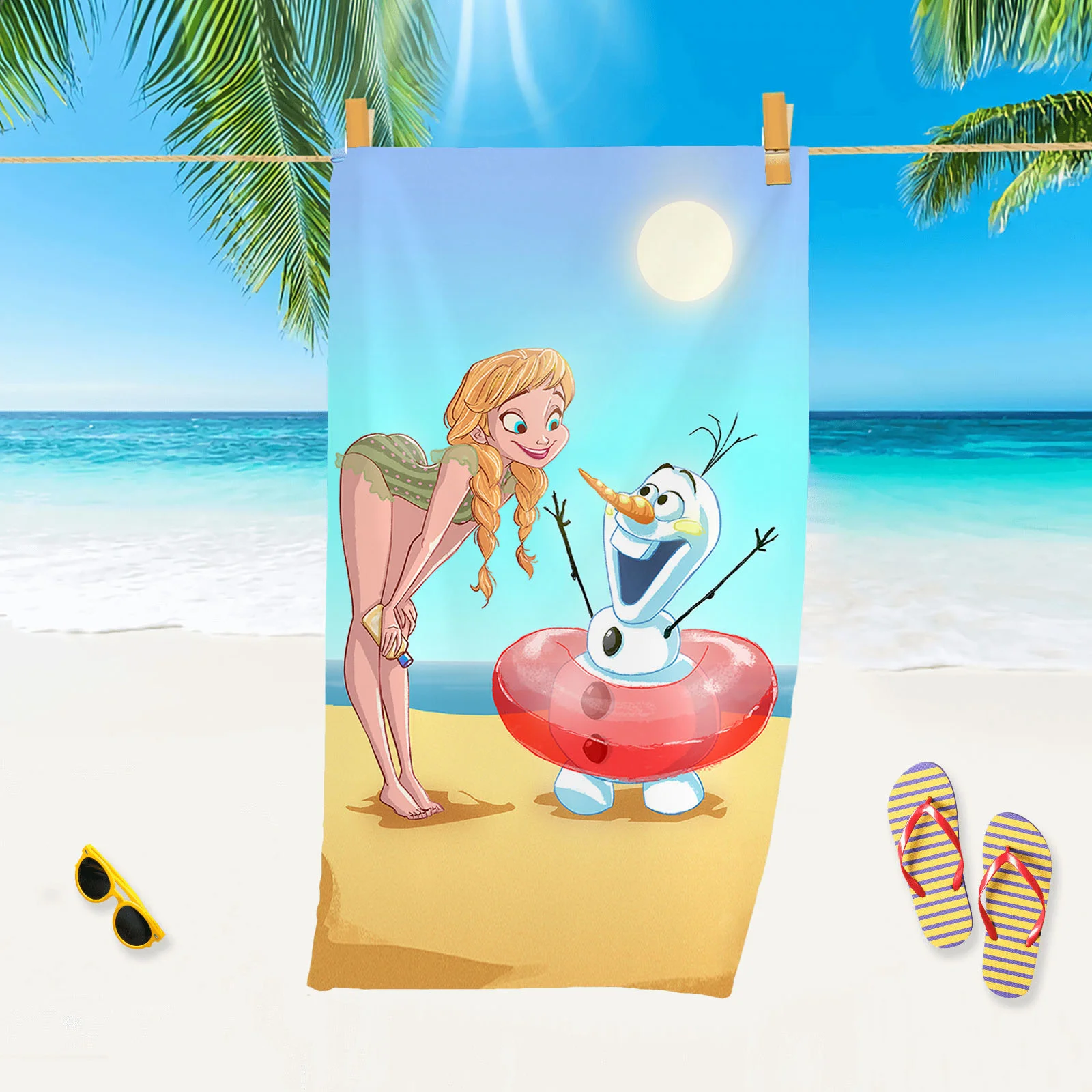 Description Picture 6 of itemFrozen Shower Towel Kids Big Towels For Bath Beach Microfiber Bathroom Set Microfibre Travel Cotton 100%