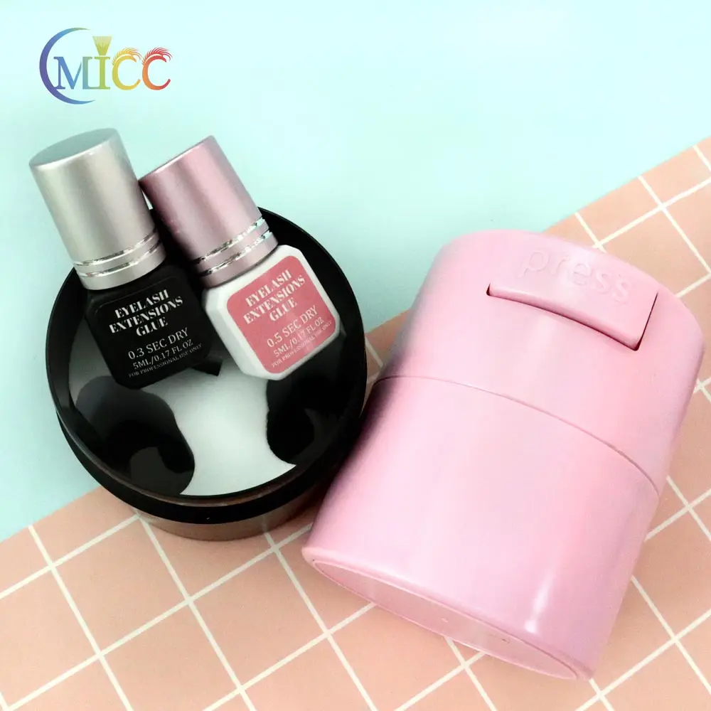 

New 3Pcs Eyelash Extension Glue Storage Tank Individual Adhesive Stand Container Eye Lash Activated Sealed Storage Jar Container