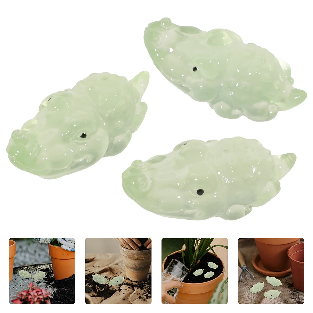 

25 Pcs Mini Animal Figurines Glow-in-the-dark Crocodile Resin Alligator Statue Tiny Animals Miniature Office