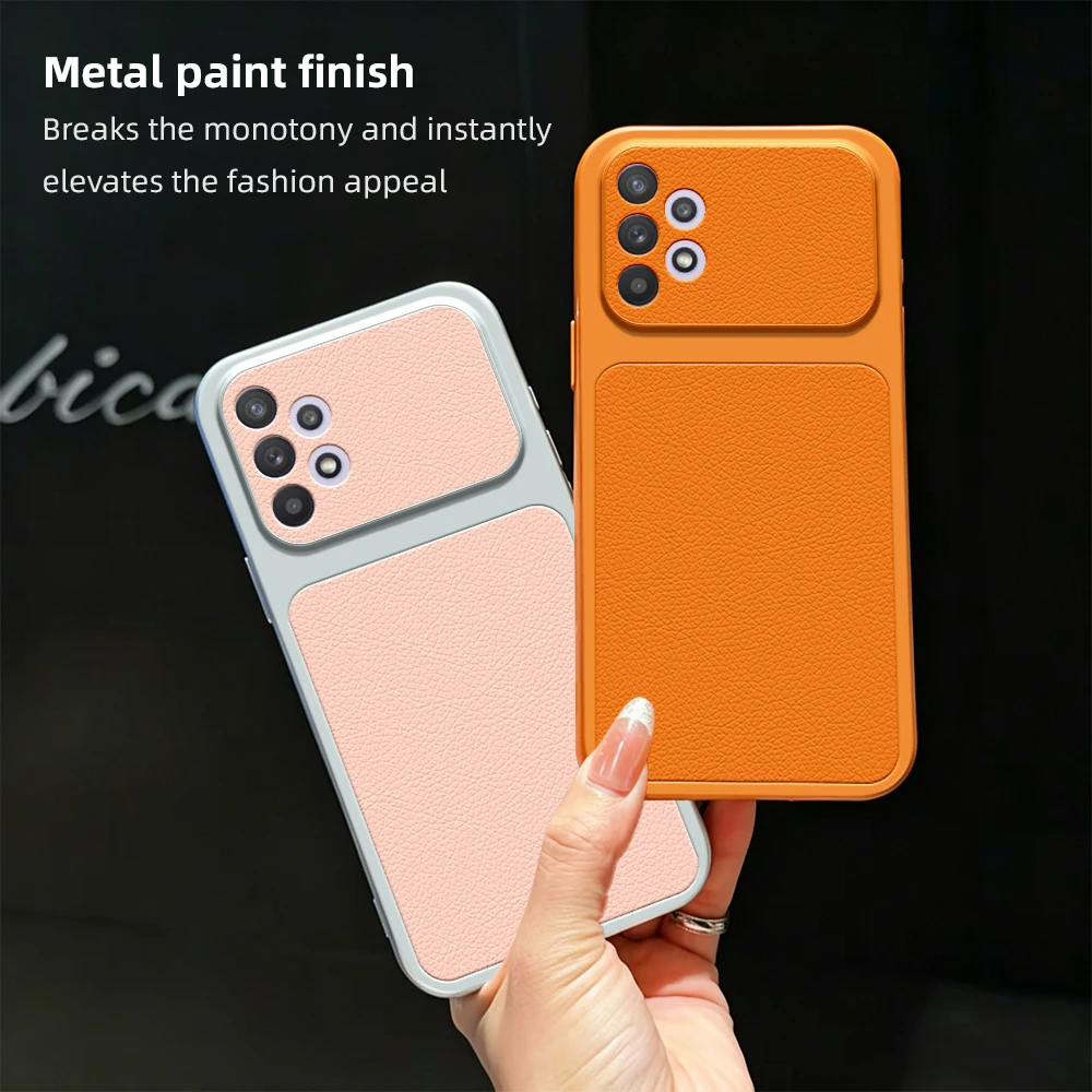 Luxury Leather Protective Case with Lens Protection - Matte Finish