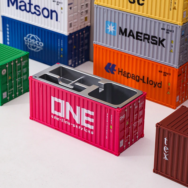 Creative 1:30 Shipping Container Desktop Stationery Storage Box Business Card Organizer Simulated Container Model Ornaments stationery organizer