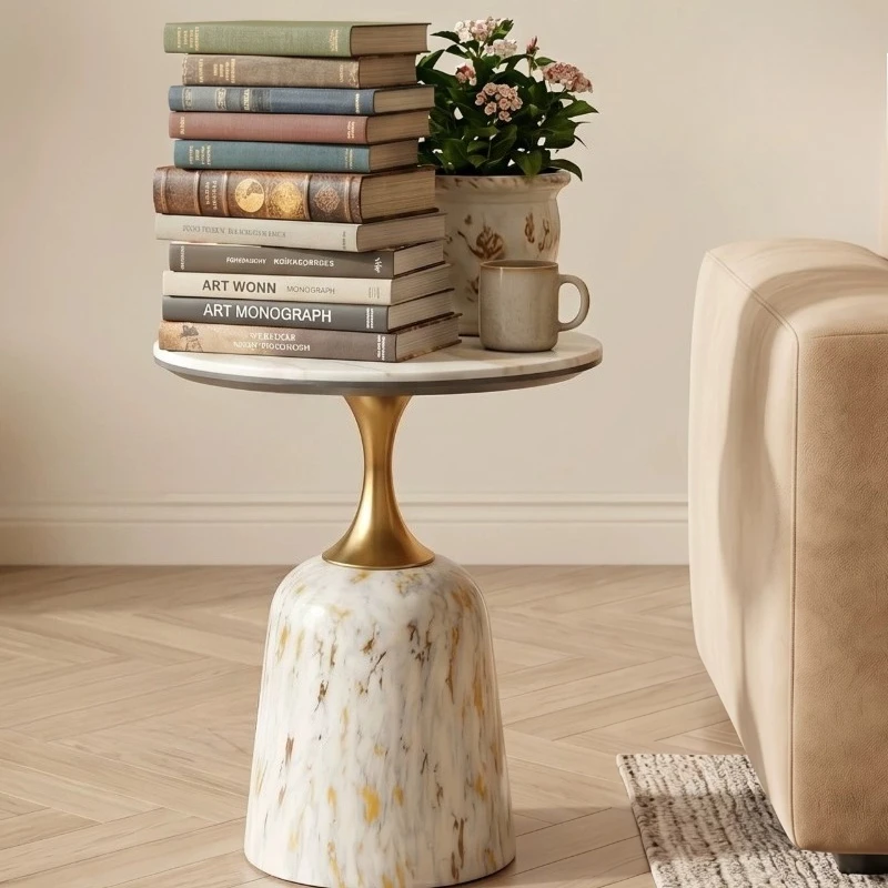 Tavolino Rotondo di Design in Travertino per Salotto - immagine 6