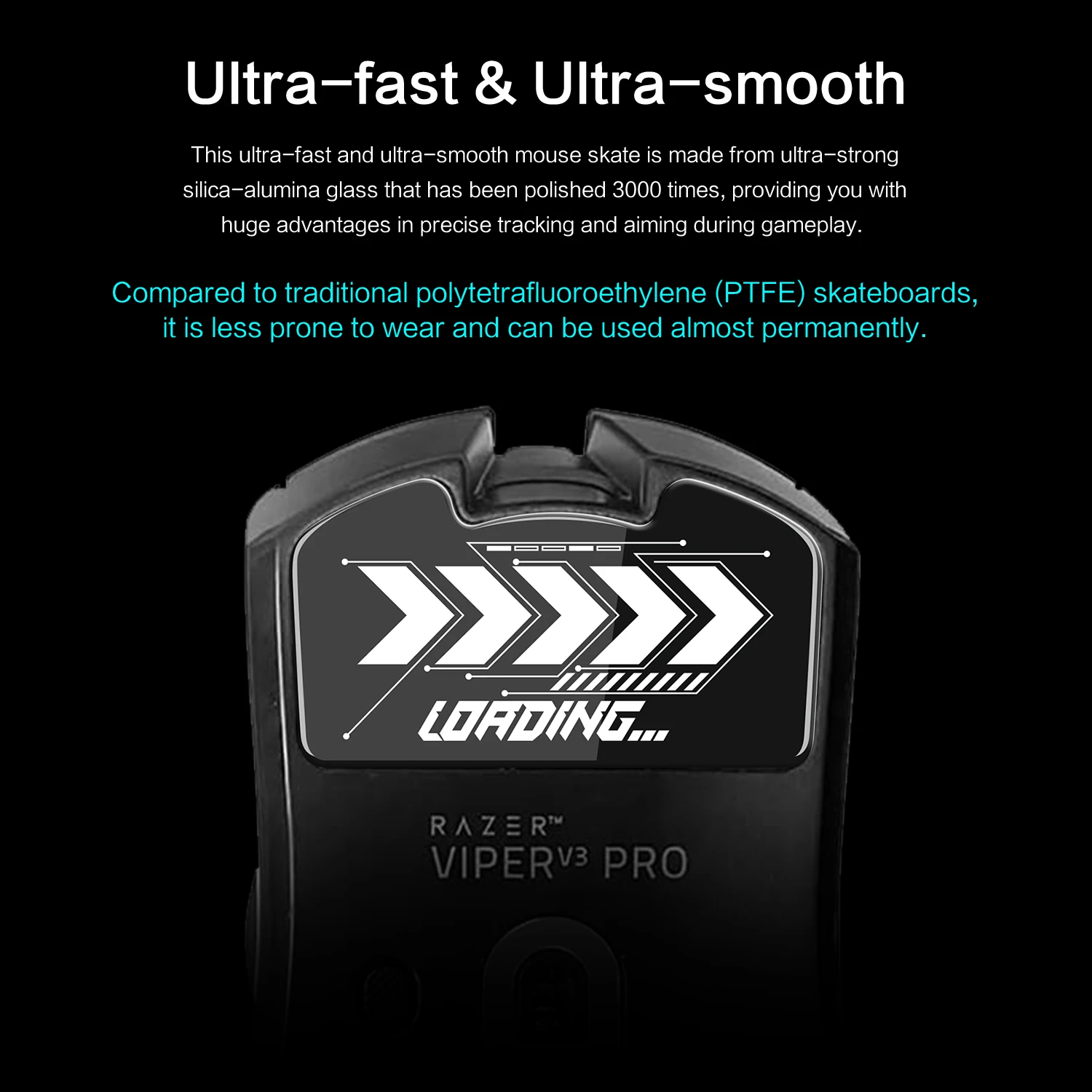 Immoenuc Glass Mouse Skates For Razer Viper Ultimate Togo