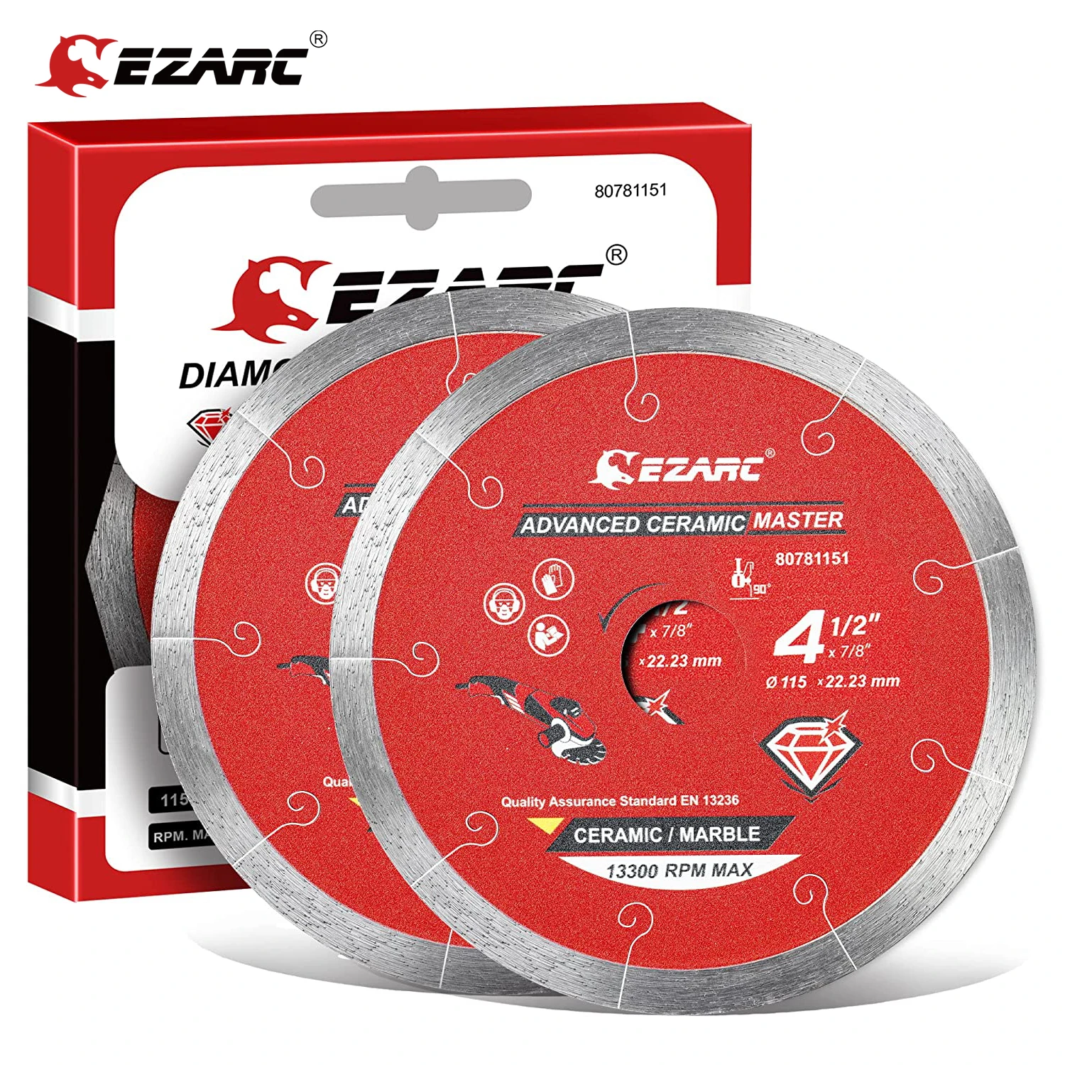 EZARC 2PCs 4.5" / 5" Diamond Blade for Angle Grinder MusicSlot Diamond