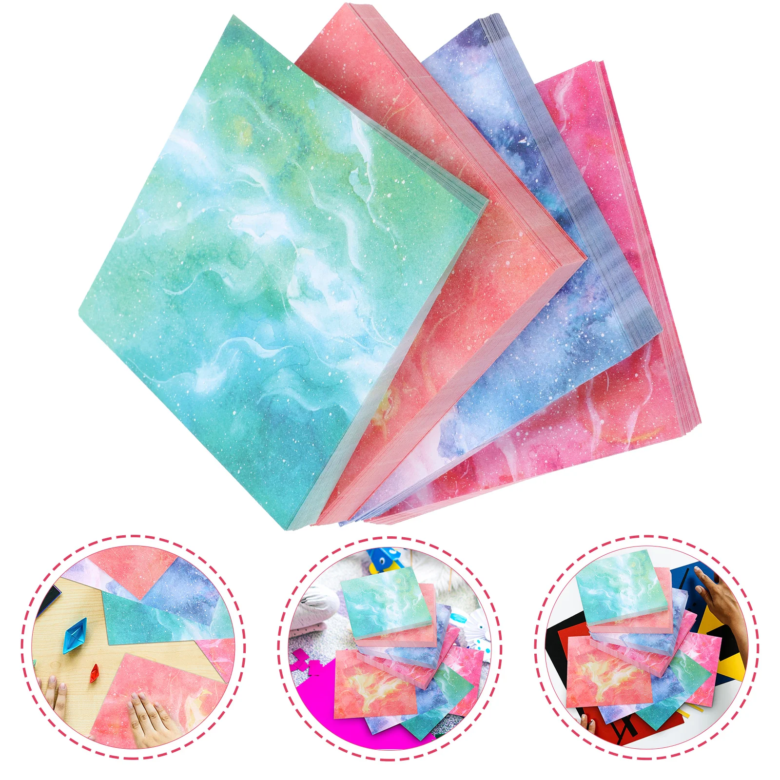 

400 Sheets DIY Folding Craft Paper Watercolor Sky Origami Paper DIY Paper