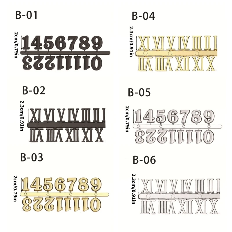 Precise 3CM Clock Numerals High Accuracy Arabic Number Roman Numerals Digital Clock Repair Tool Easy Installation 6